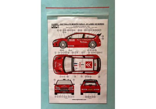 Decal Citroen C4 WRC - Total - Monte Carlo Rally & Vodafone Portugal Rally 2007