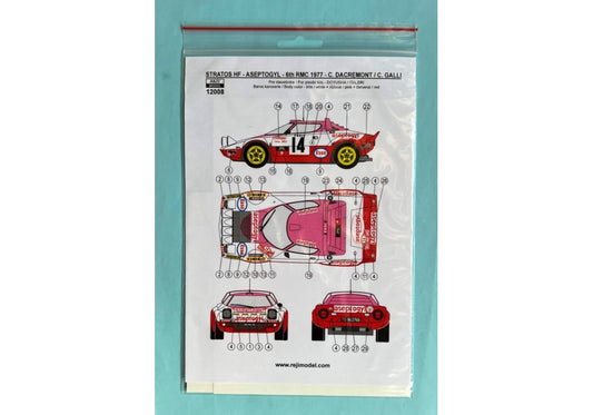 Decal set Lancia Stratos HF Aseptogyl - Monte Carlo Rally 1977