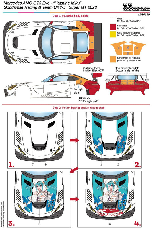 DECALS MERCEDES BENZ AMG EVO GT3 HATSUNE MIKU - GOODSMILE RACING TEAM - SUPER GT 2023