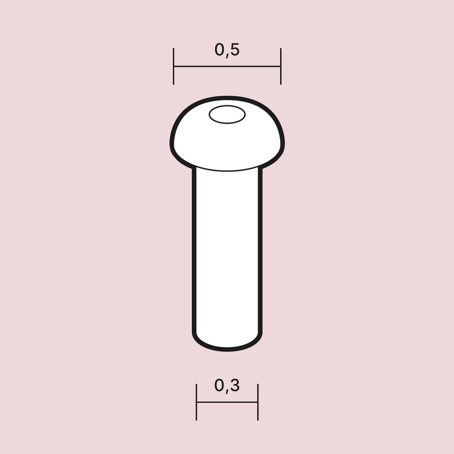 RIVETS 0,5 mm (ROUND HEAD)