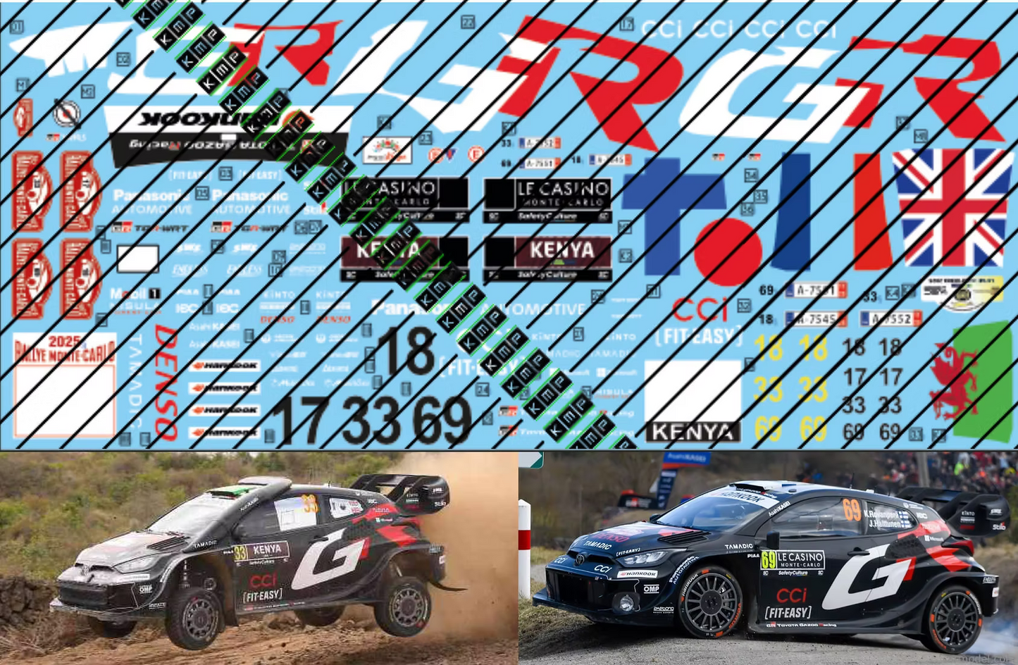 Transkit Toyota Yaris Rally1 Hybrid 2025 "Black GR Livery" 1/24 - for BELKITS