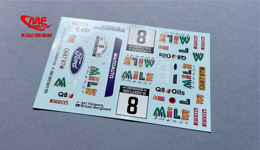 DECALS FORD SIERRA 4X4 - MILK ENERGY - 1000 LAKES RALLY 1991