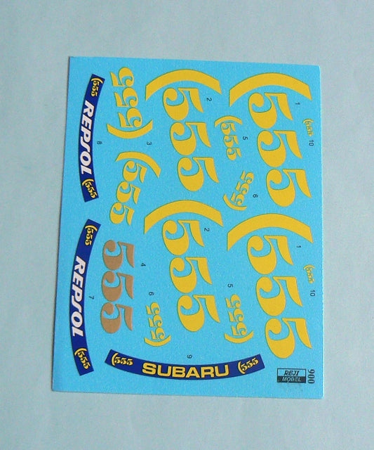 DECALS SUBARU LEGACY AND IMPREZA GR.A 555 LOGOS