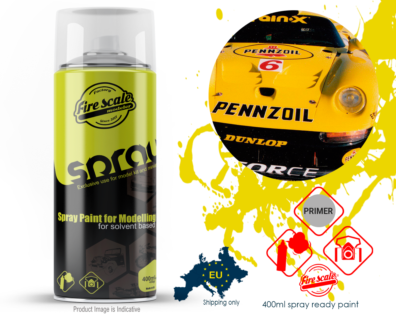 Porsche 911 GT1 Pennzoil Yellow 400ml