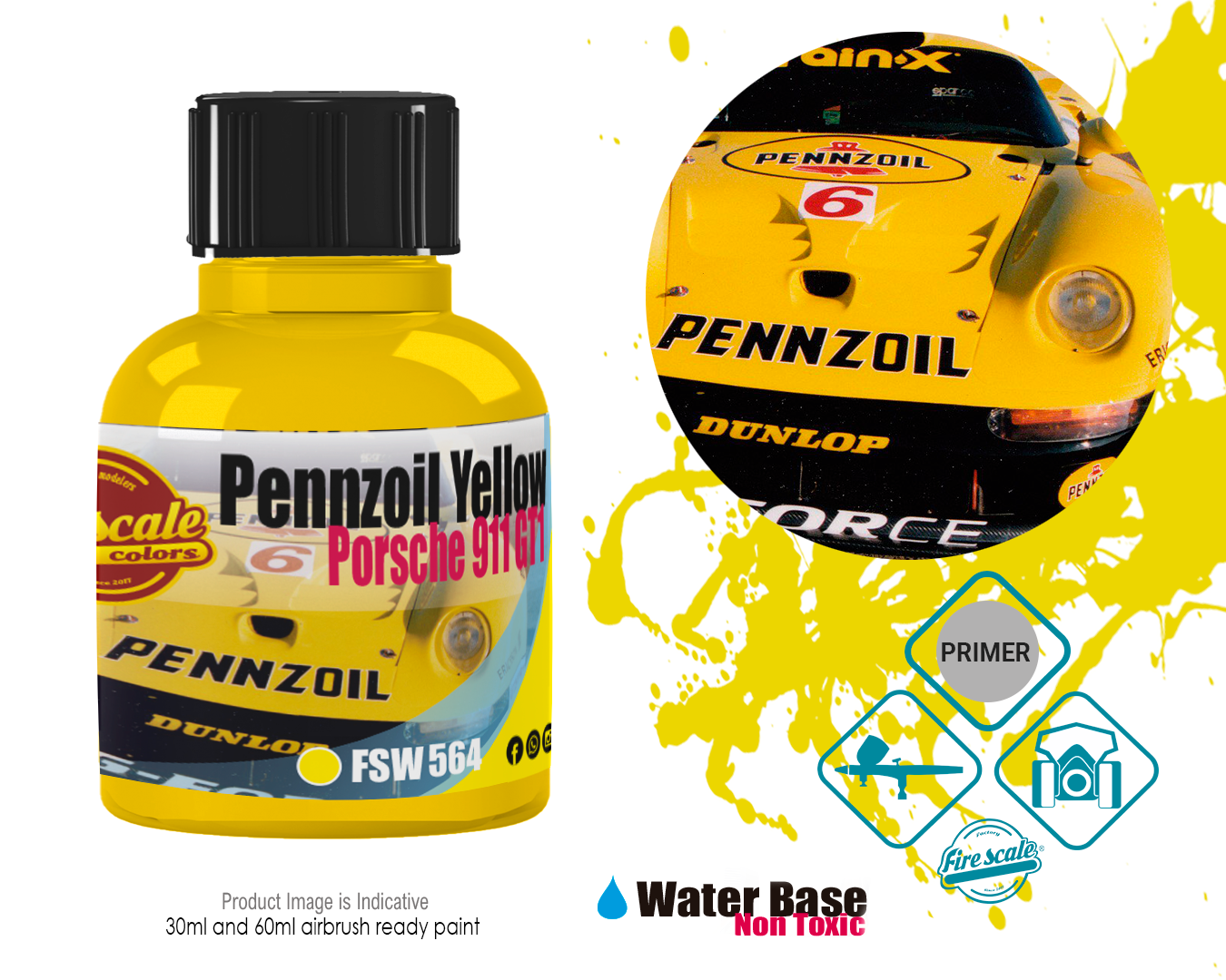 Porsche 911 GT1 Pennzoil Yellow