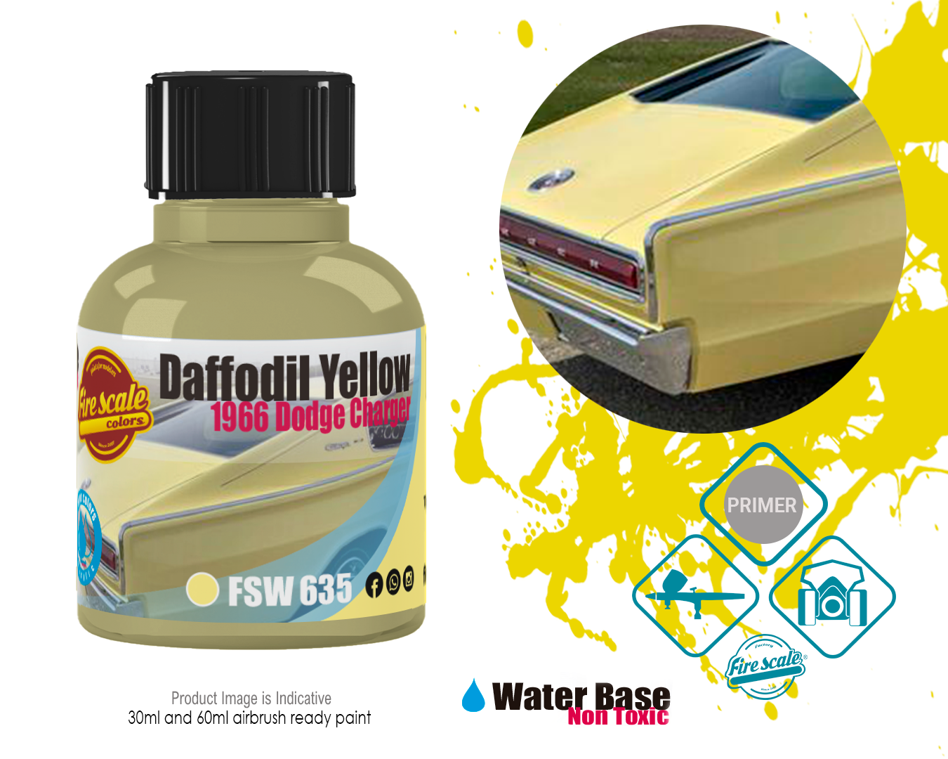 Daffodil Yellow 1966 Dodge Charge
