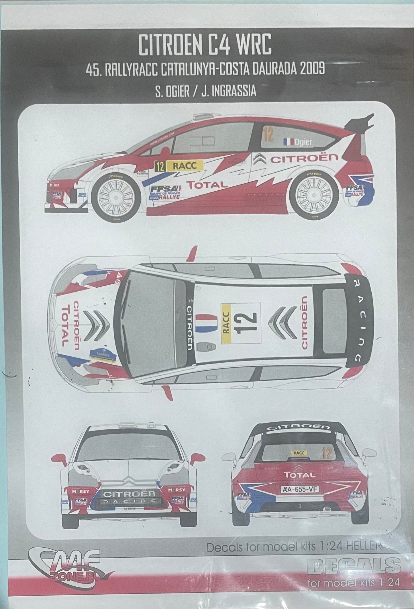 Decals Citroen C4 WRC S. Ogier – 45º Rally RACC Catalunya 2009