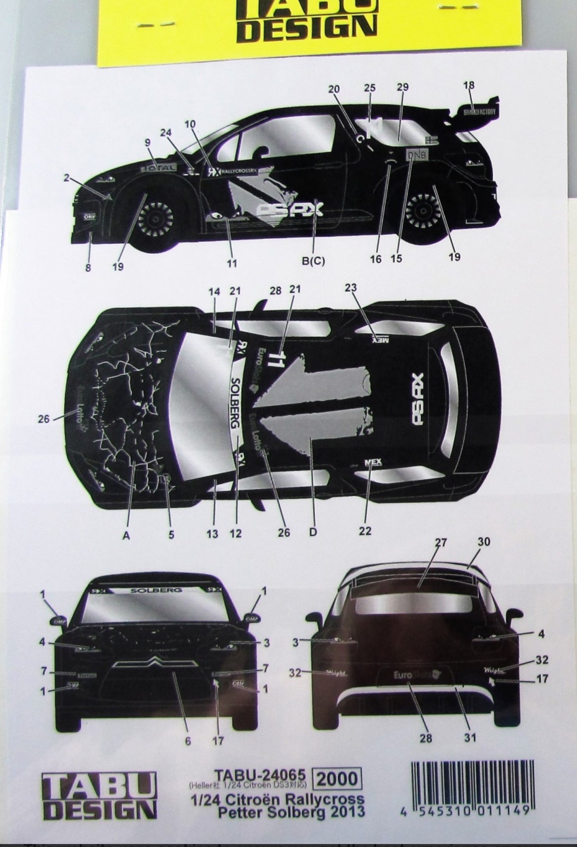 DECALS CITROEN DS3 WRX RALLYCROSS SOLBERG