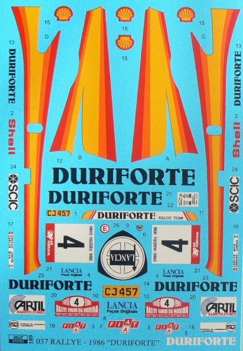 DECAL LANCIA 037 DURIFORTE - RALLY VINHO DA MADEIRA 1986