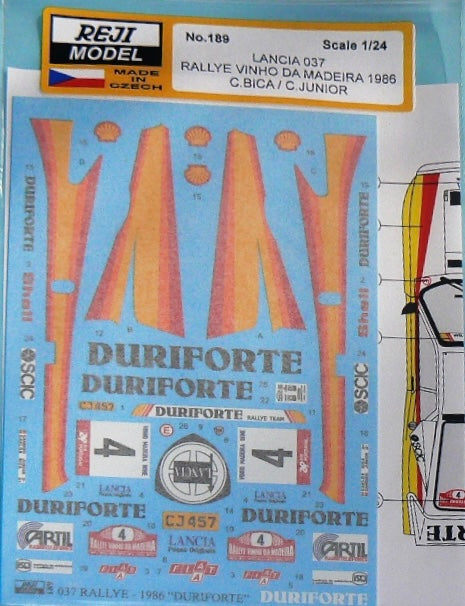 DECAL LANCIA 037 DURIFORTE - RALLY VINHO DA MADEIRA 1986