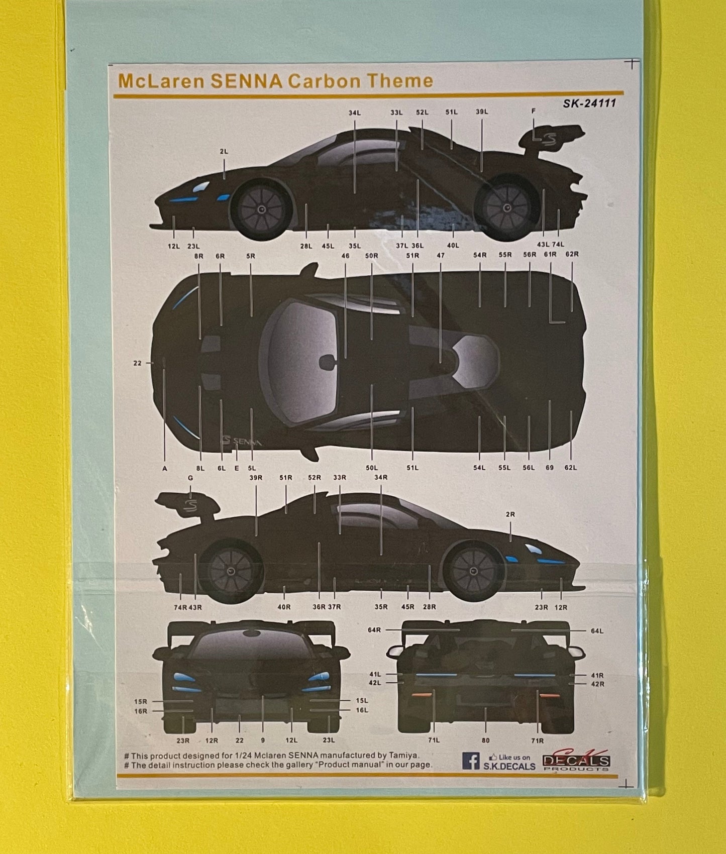 DECAL SET - MCLAREN SENNA CARBON THEME