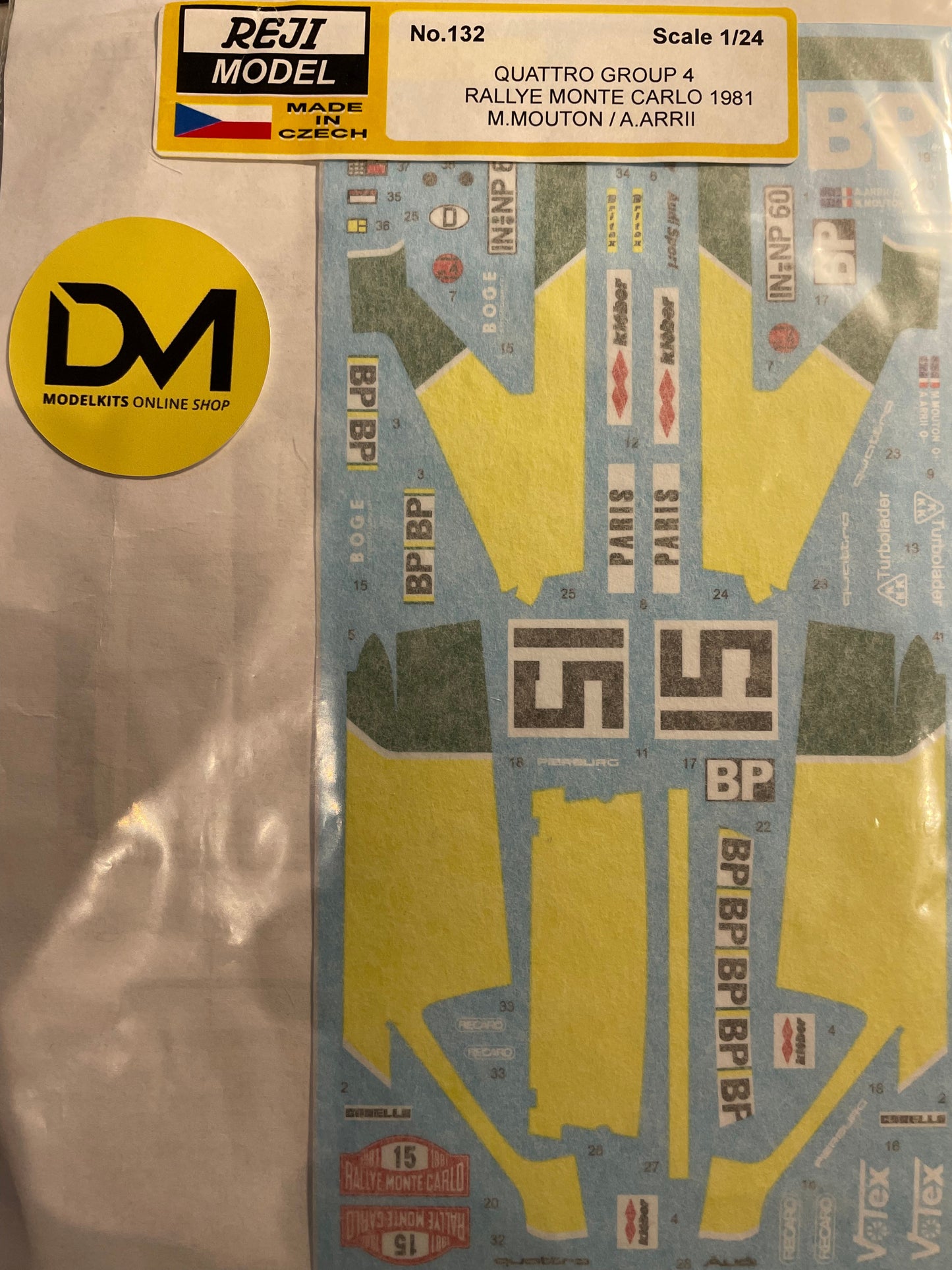 AUTOCOLLANTS AUDI QUATTRO - RALLYE MONTE CARLO 1981