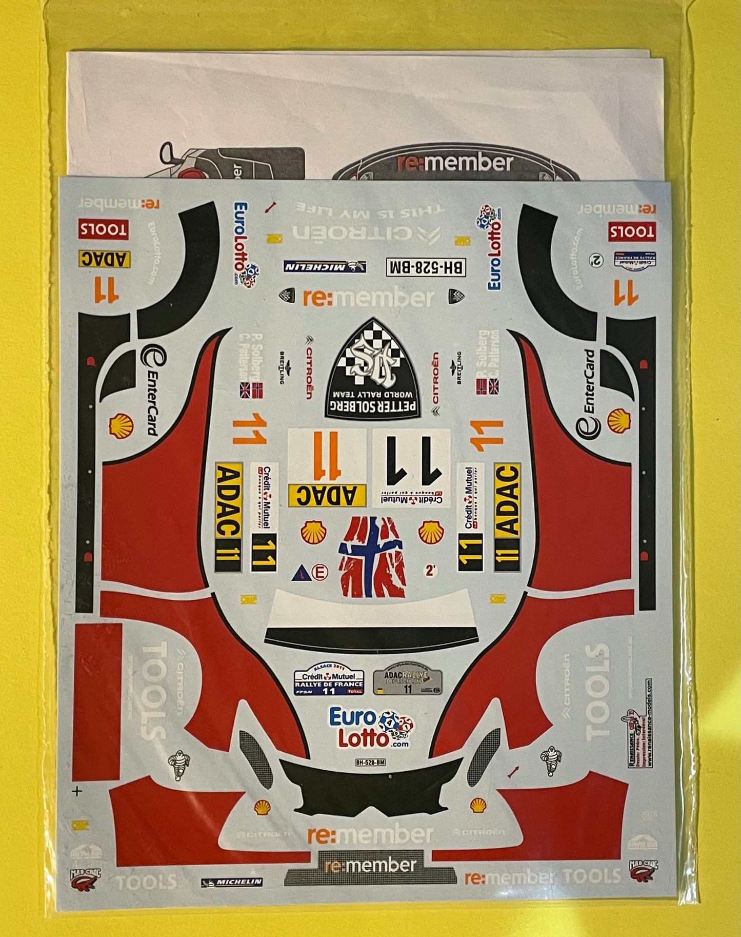 DECALS CITROEN DS3 WRC - ENTERCARD TOOLS - RALLY DEUSTCHLAND/FRANCE 2011