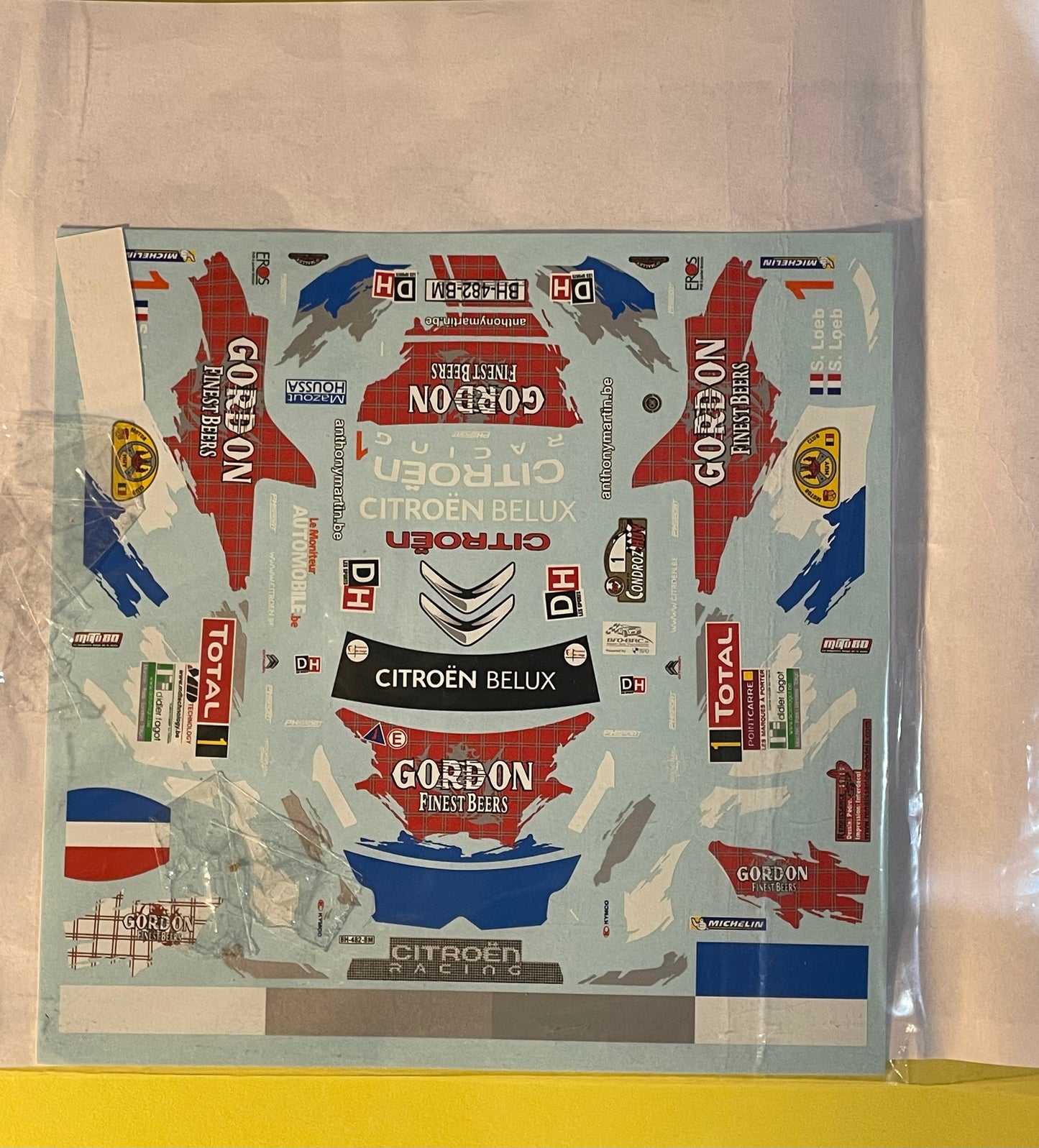 DECALS CITROEN DS3 WRC - GORDON FINEST BEERS - LOEB RALLY CONDROZ 2013