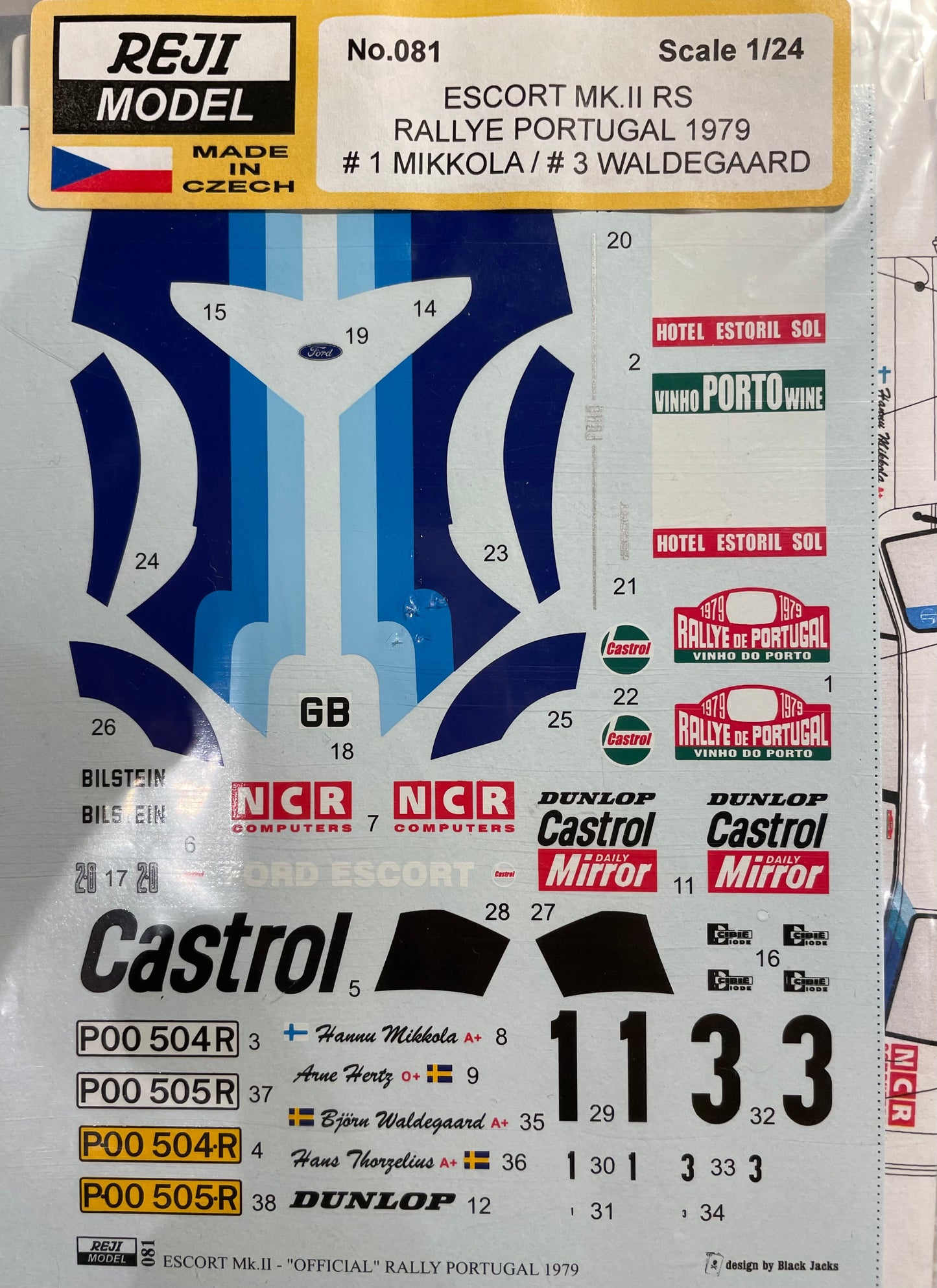 DECALS FORD ESCORT MK.II RS - RALLY PORTUGAL 1979