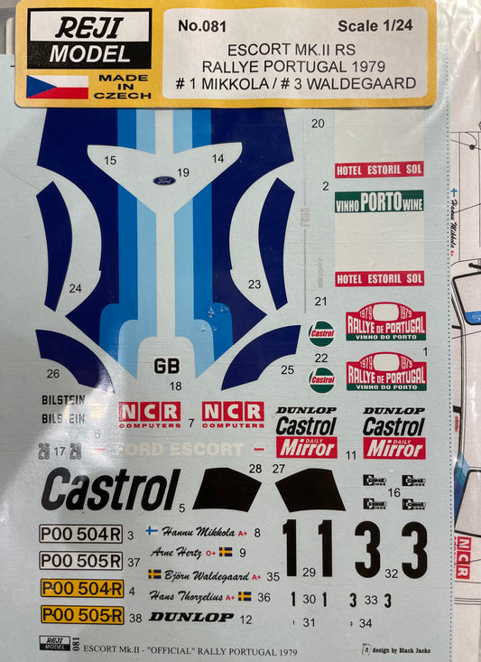 DECALS FORD ESCORT MK.II RS - RALLY PORTUGAL 1979