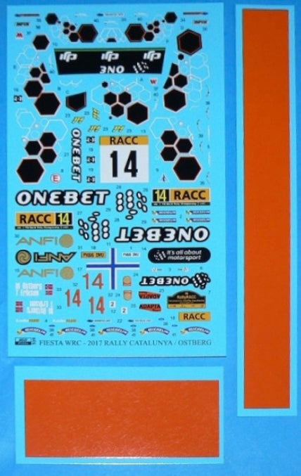 DECALS FORD FIESTA WRC 2017 - RALLY CATALUNYA 2017 - OSTBERG - ERIKSEN