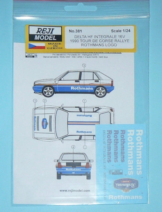 DECALS LANCIA DELTA HF INTEGRALE 16V - MISSING LOGOS ROTHMANS - 1990 tour de corse