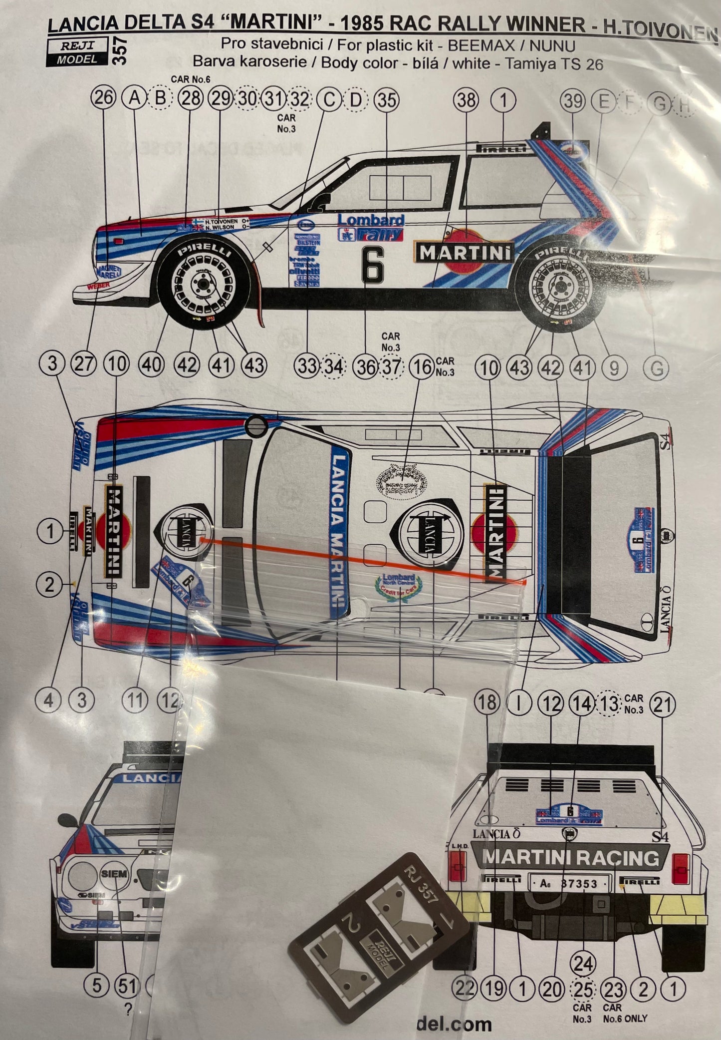 DECALS LANCIA DELTA S4 - RALLY RAC 1985 WINNER - TOIVONEN/ALEN