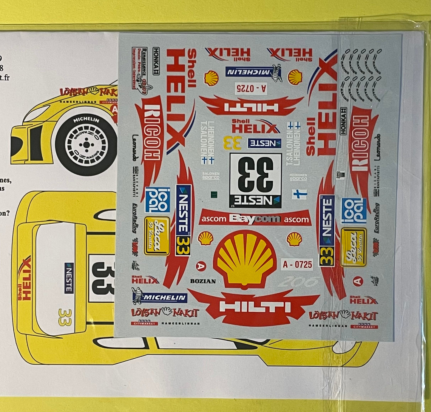 AUTOCOLLANTS PEUGEOT 206 WRC - SHELL HELIX - RALLYE DE FINLANDE 2002