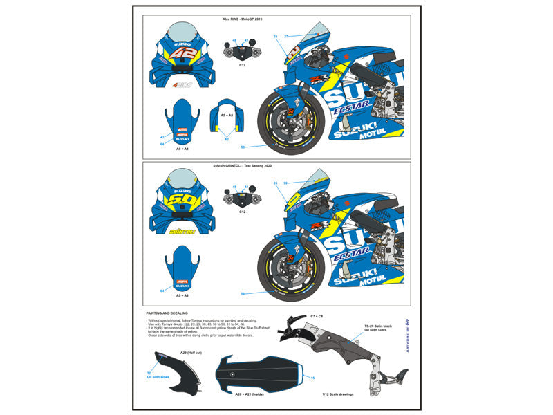 DECALS SUZUKI GSX-RR ECSTAR TEAM - MOTUL - MOTO GP 2020