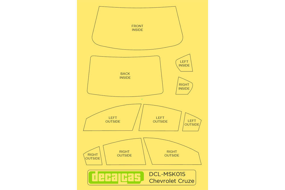 WINDOW FRAMES PRE-CUTTED MASKS FOR CHEVROLET CRUZE