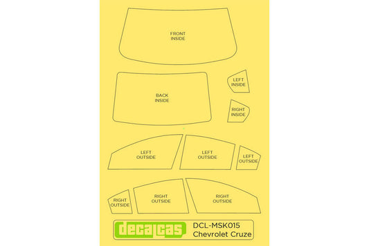WINDOW FRAMES PRE-CUTTED MASKS FOR CHEVROLET CRUZE