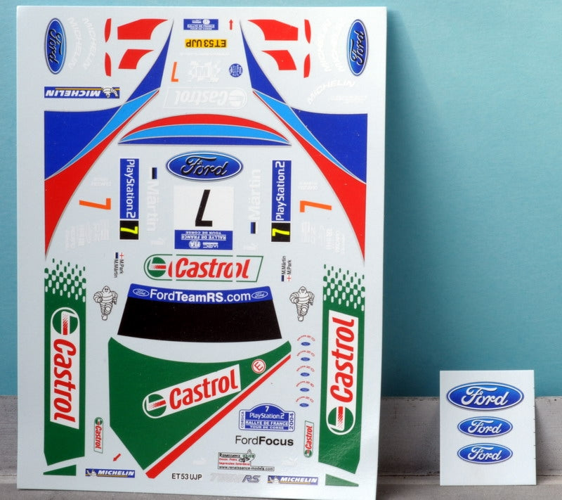 DECALS FORD FOCUS WRC - CASTROL - TOUR DE CORSE 2004