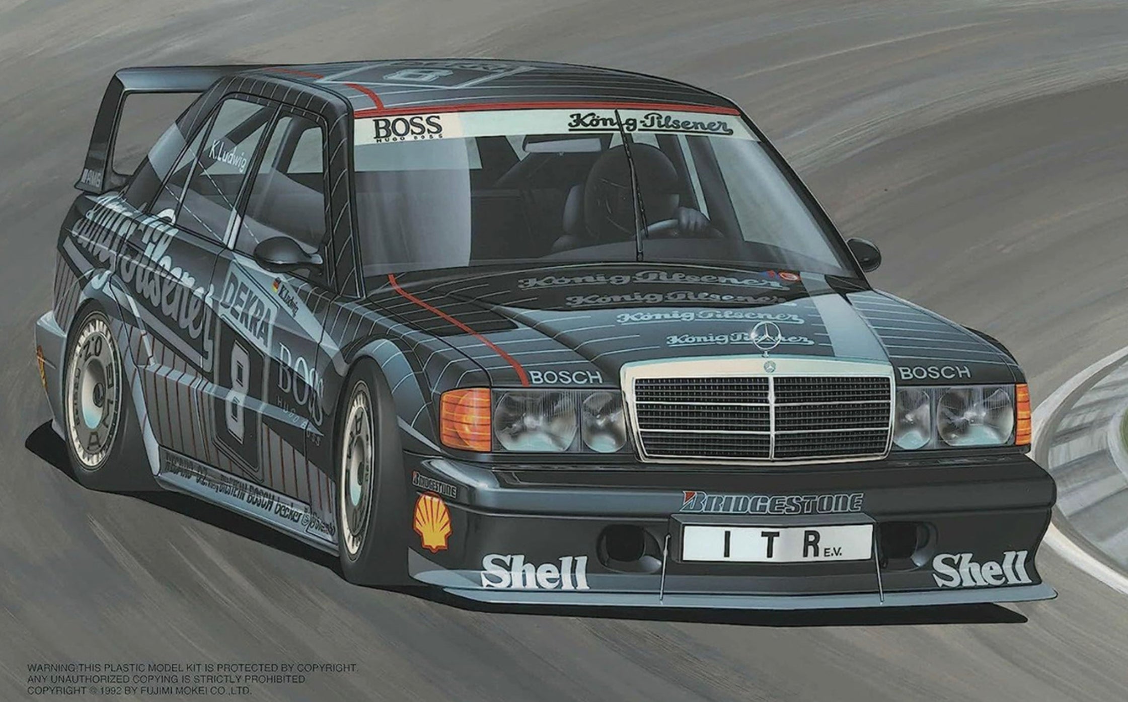 TC090 Mercedes-Benz 190E AMG König Pilsener Body Shell (190mm) – L&L models TC090 Mercedes-Benz 190E AMG König Pilsener Body Shell (190mm) – L&L models