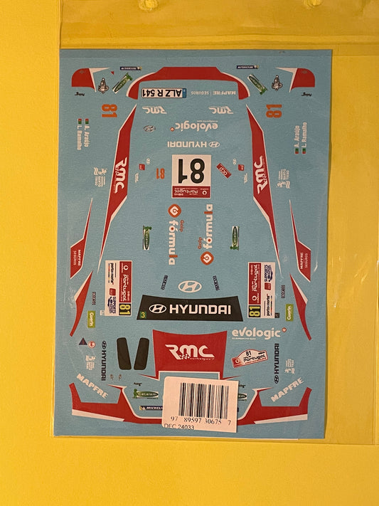 DECALS HYUNDAI i20 R5 - RALLY PORTUGAL 2018 - ARMINDO ARAUJO