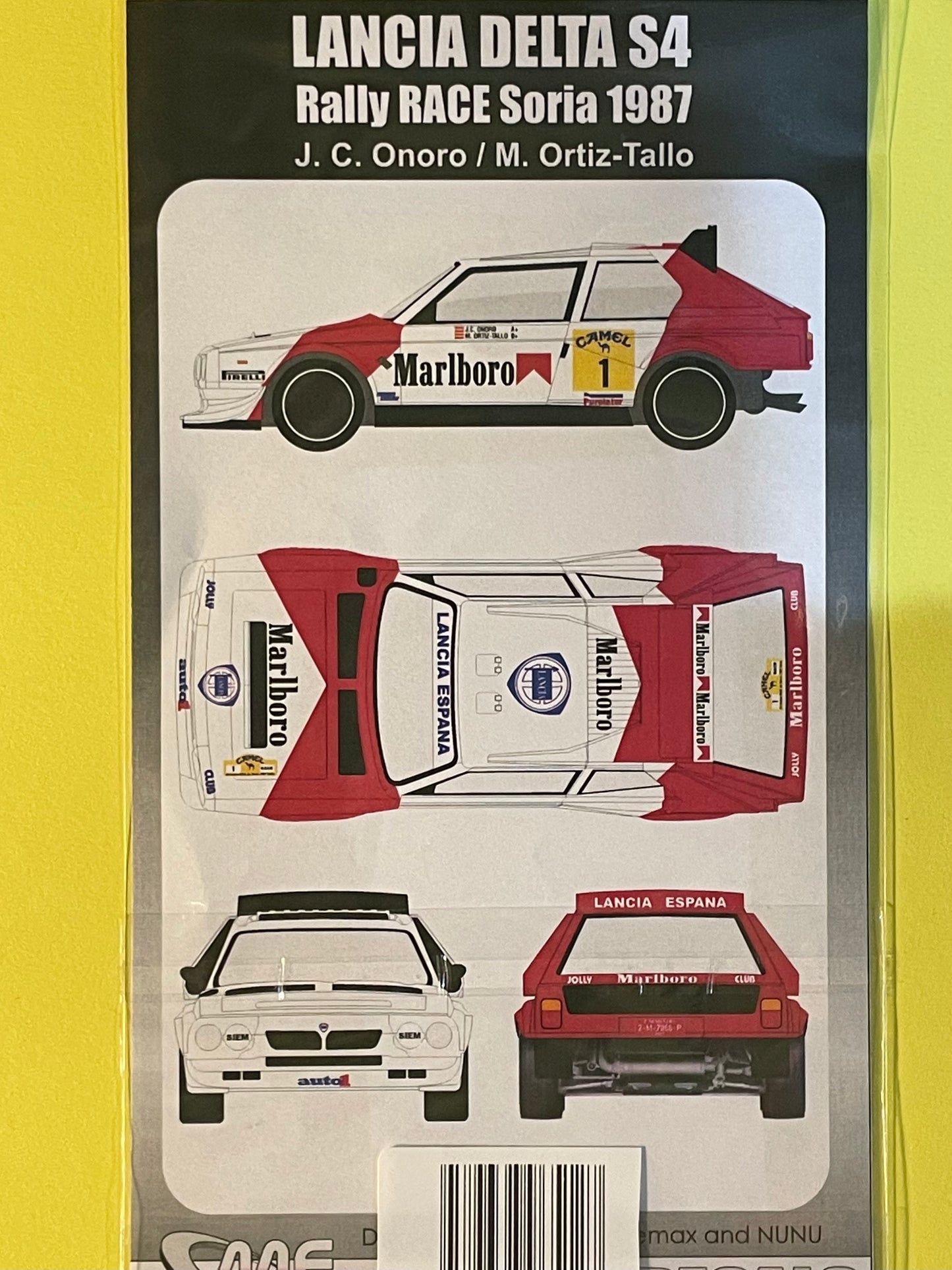 AUTOCOLLANTS LANCIA DELTA S4 - MARLBORO - RALLYE SORIA 1987