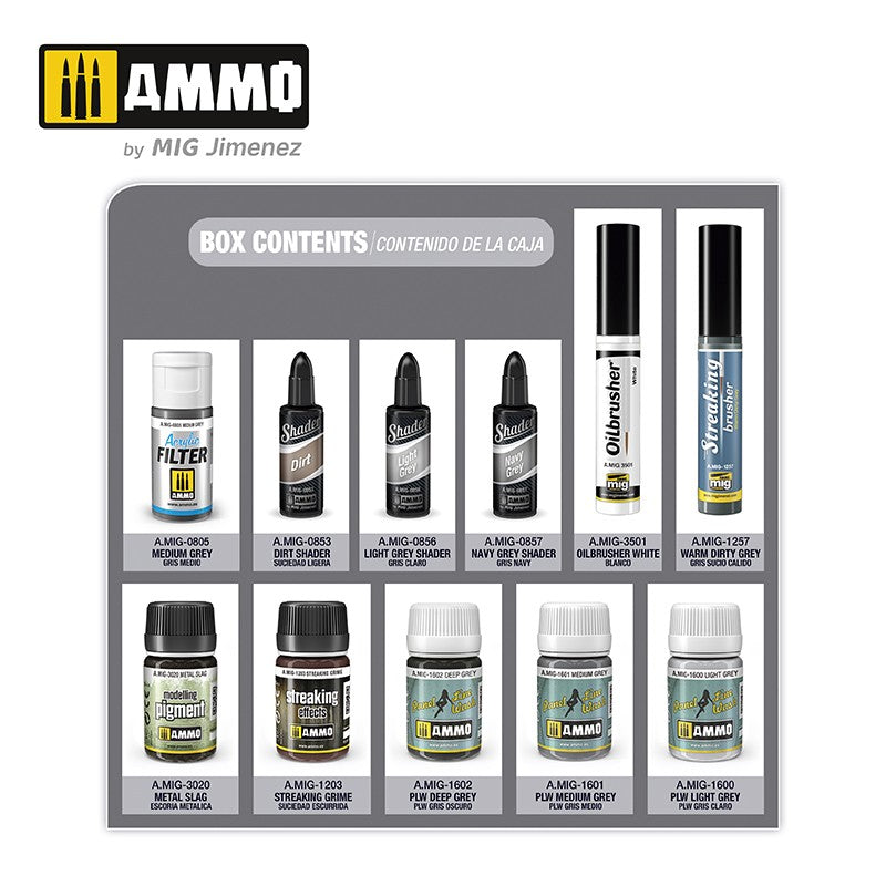 A.MIG 7823 Super Pack - Weathering For Ships And Submarines AMMO of Mig Jimenez A.MIG 7823 Super Pack - Weathering For Ships And Submarines AMMO of Mig Jimenez