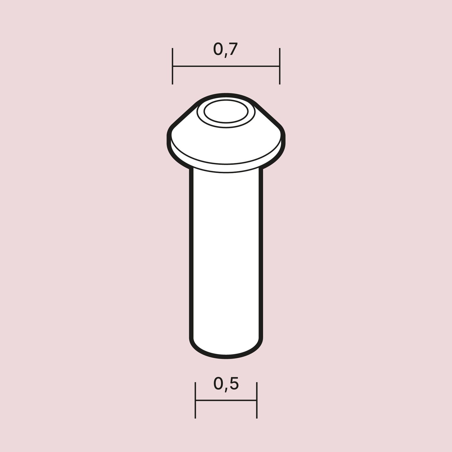 RIVETS 0,6/ 0,7/ 0,8 mm (CONE HEAD)