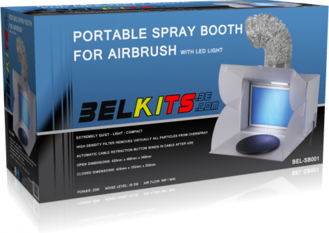 CABINE DE PULVÉRISATION PORTABLE AVEC LUMIÈRE LED AVANT