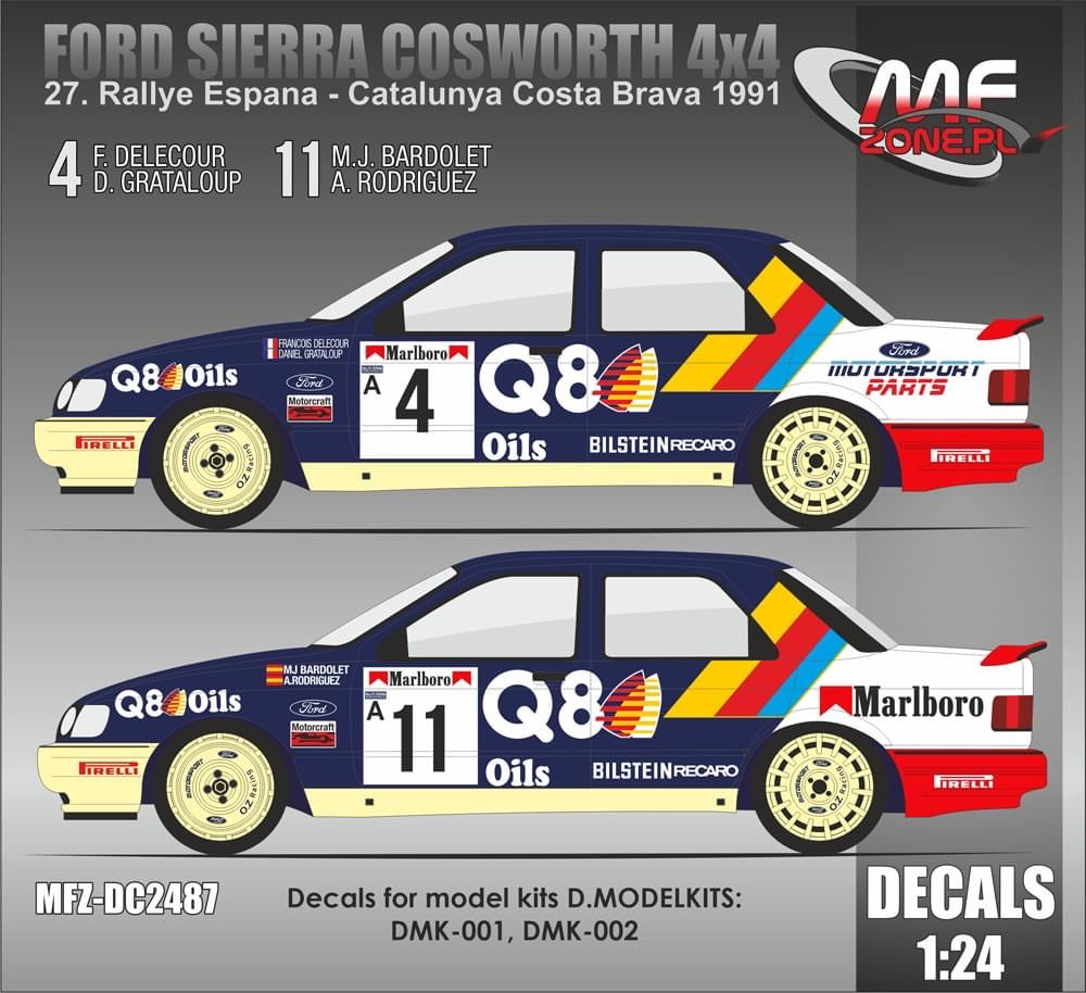 DECALS FORD SIERRA COSWORTH 4X4 - RALLY CATALUNYA 1991 MARLBORO