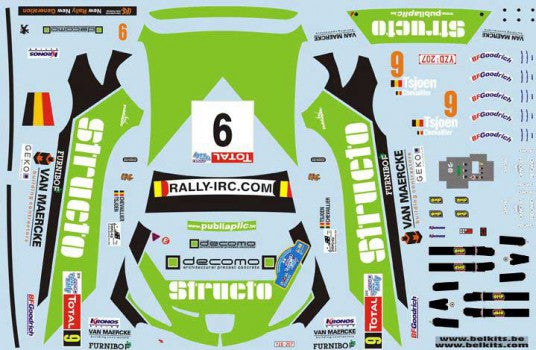 DECALQUES PEUGEOT 207 S2000 YPRES 2010 TSJOEN