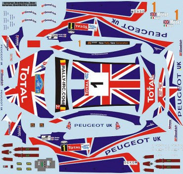 DECALQUES PEUGEOT 207 S2000 YPRES 2010 MEEKE