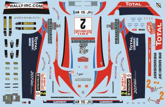 DECALQUES PEUGEOT 207 S2000 MONTE CARLO 2011 SOLBERG