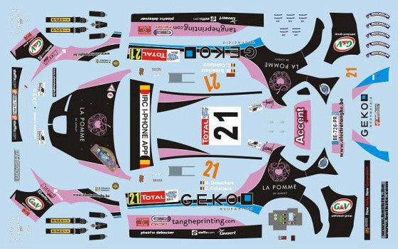 DECALQUES PEUGEOT 207 S2000 YPRES 2011 DEBACKERE