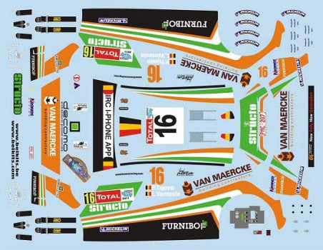 DECALS PEUGEOT 207 S2000 YPRES 2011 TSJOEN