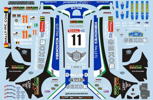 DECALS PEUGEOT 207 S2000 YPRES 2010 SNIJERS