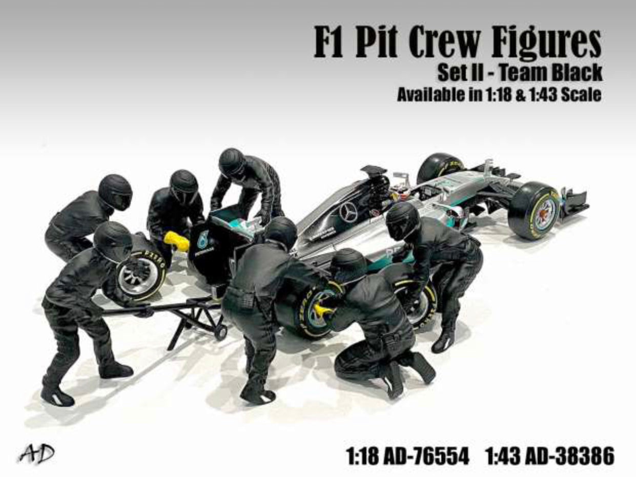 F1 PIT CREW FIGURAS CONJUNTO II - EQUIPE PRETA