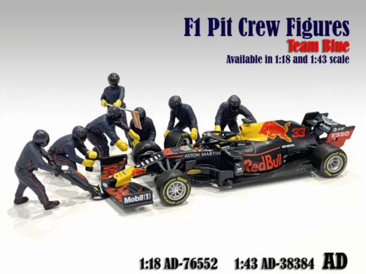 F1 PIT CREW FIGURES - TEAM BLUE