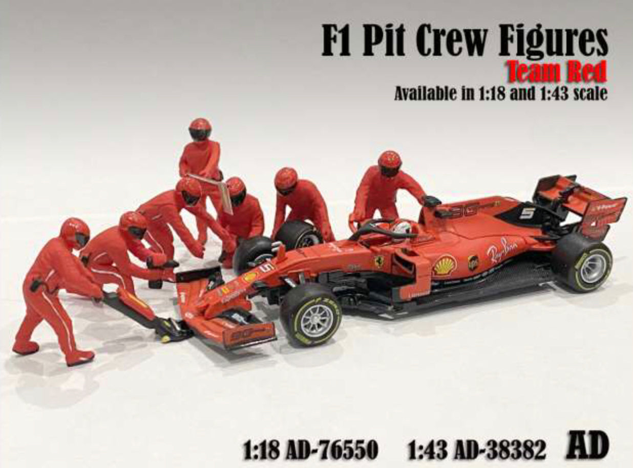 FIGURINES F1 PIT CREW - TEAM ROUGE