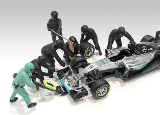 F1 PIT CREW FIGURAS EQUIPE PRETA