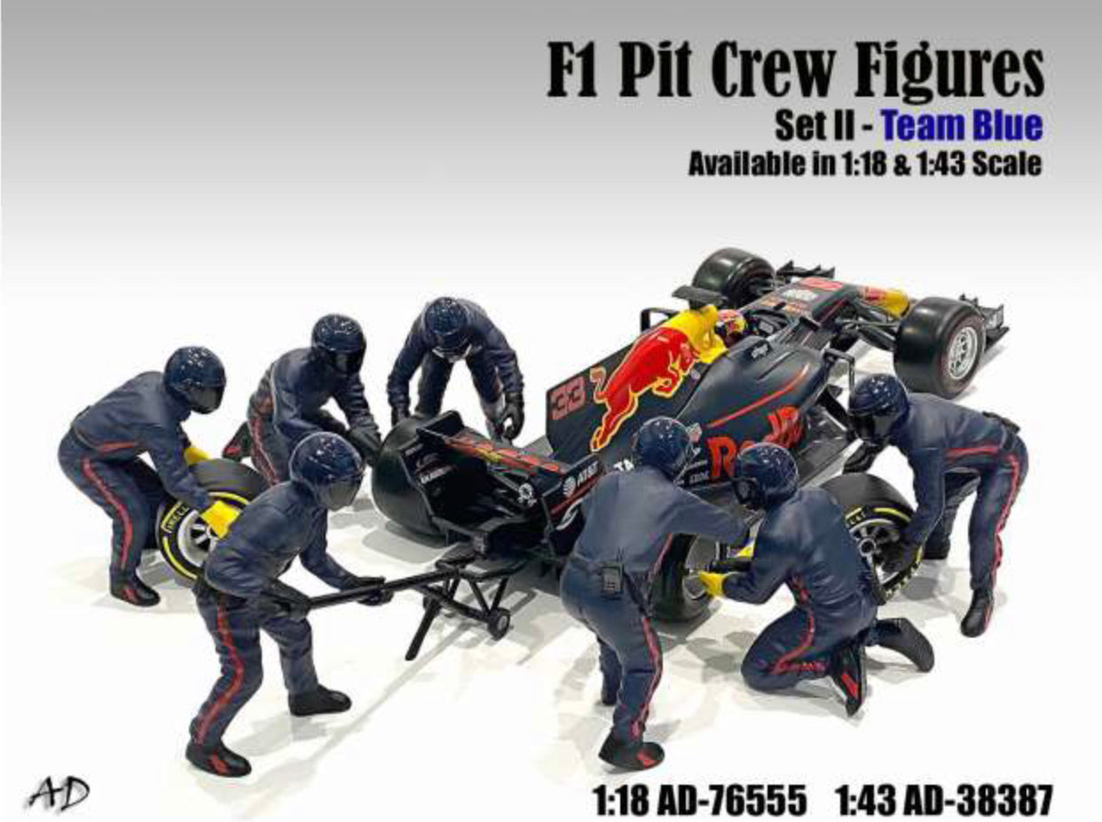 F1 PIT CREW FIGURAS CONJUNTO II - EQUIPE AZUL
