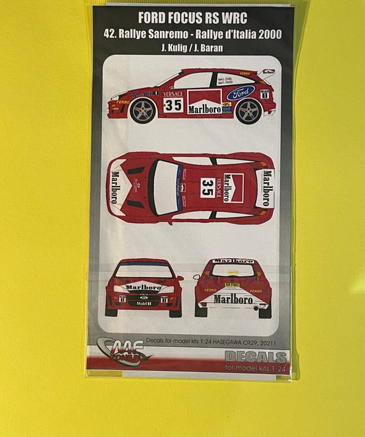 DECALQUES FORD FOCUS RS WRC MARLBORO - RALLY SANREMO 2000
