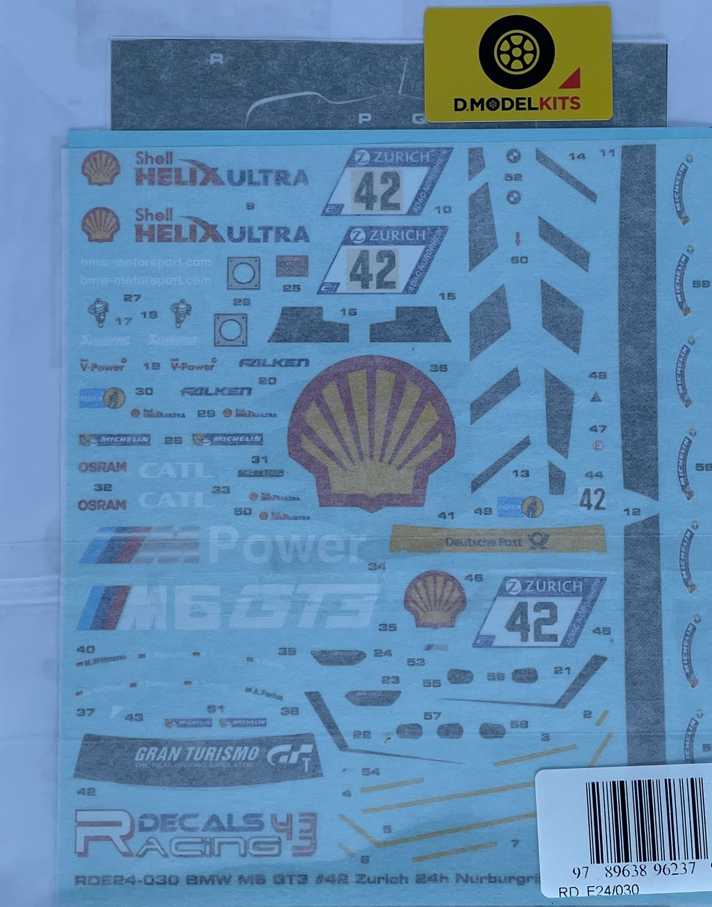 DECALQUES BMW M6 GT3 - SHELL 24 HORAS DE NURBURGRING 2017