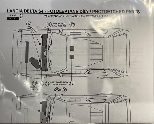 DETAIL SET UP PHOTOETCHED PARTS FOR LANCIA DELTA S4