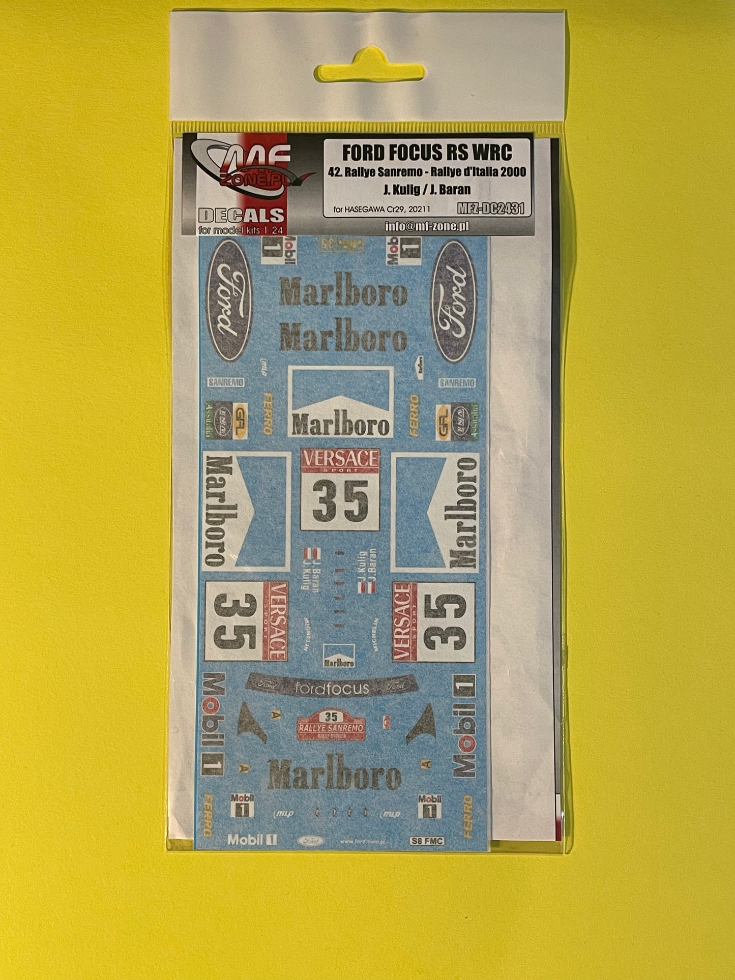 DECALS FORD FOCUS RS WRC MARLBORO - RALLY SANREMO 2000